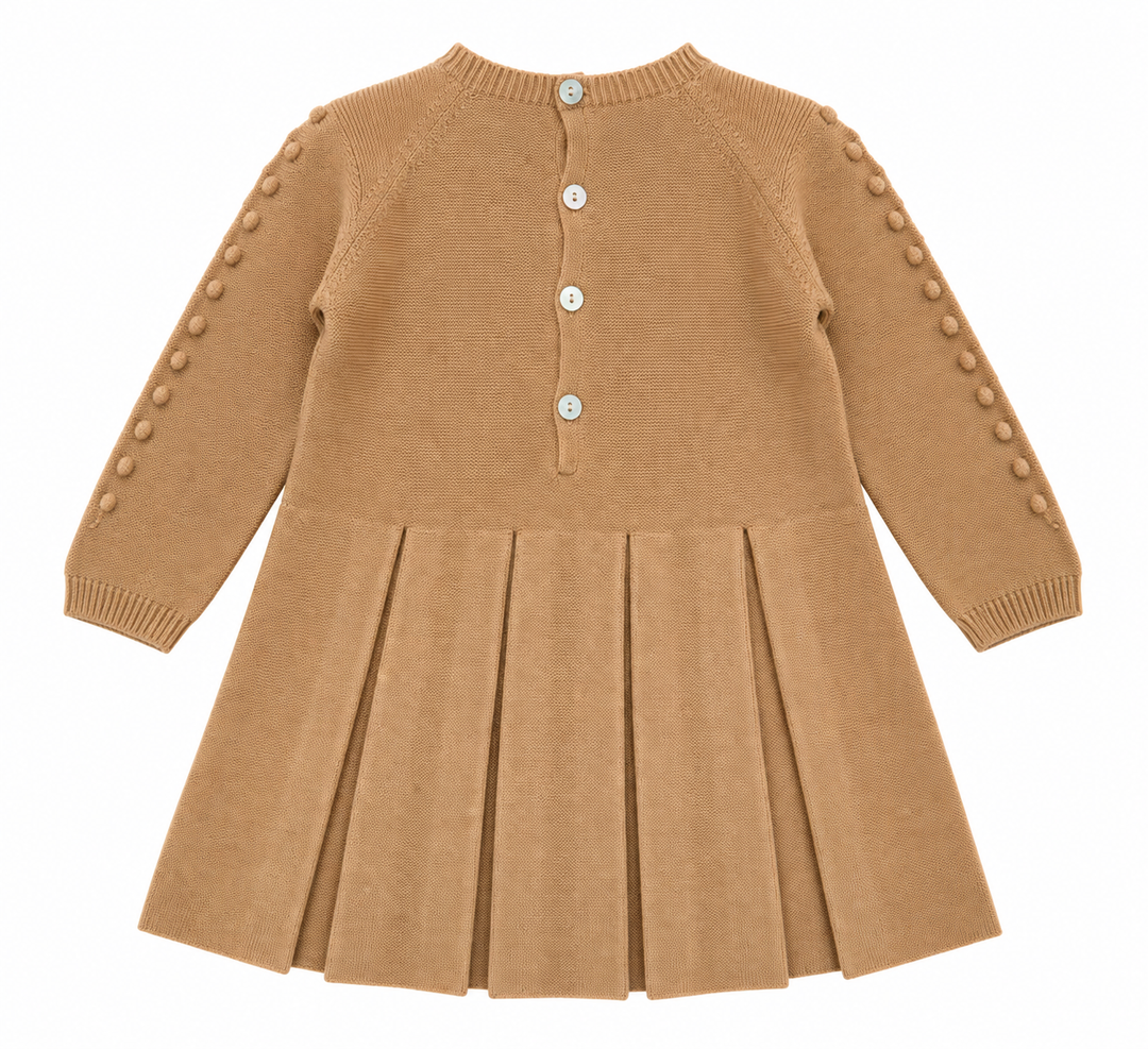 wedoblie gebreid cognac merino jurkje 