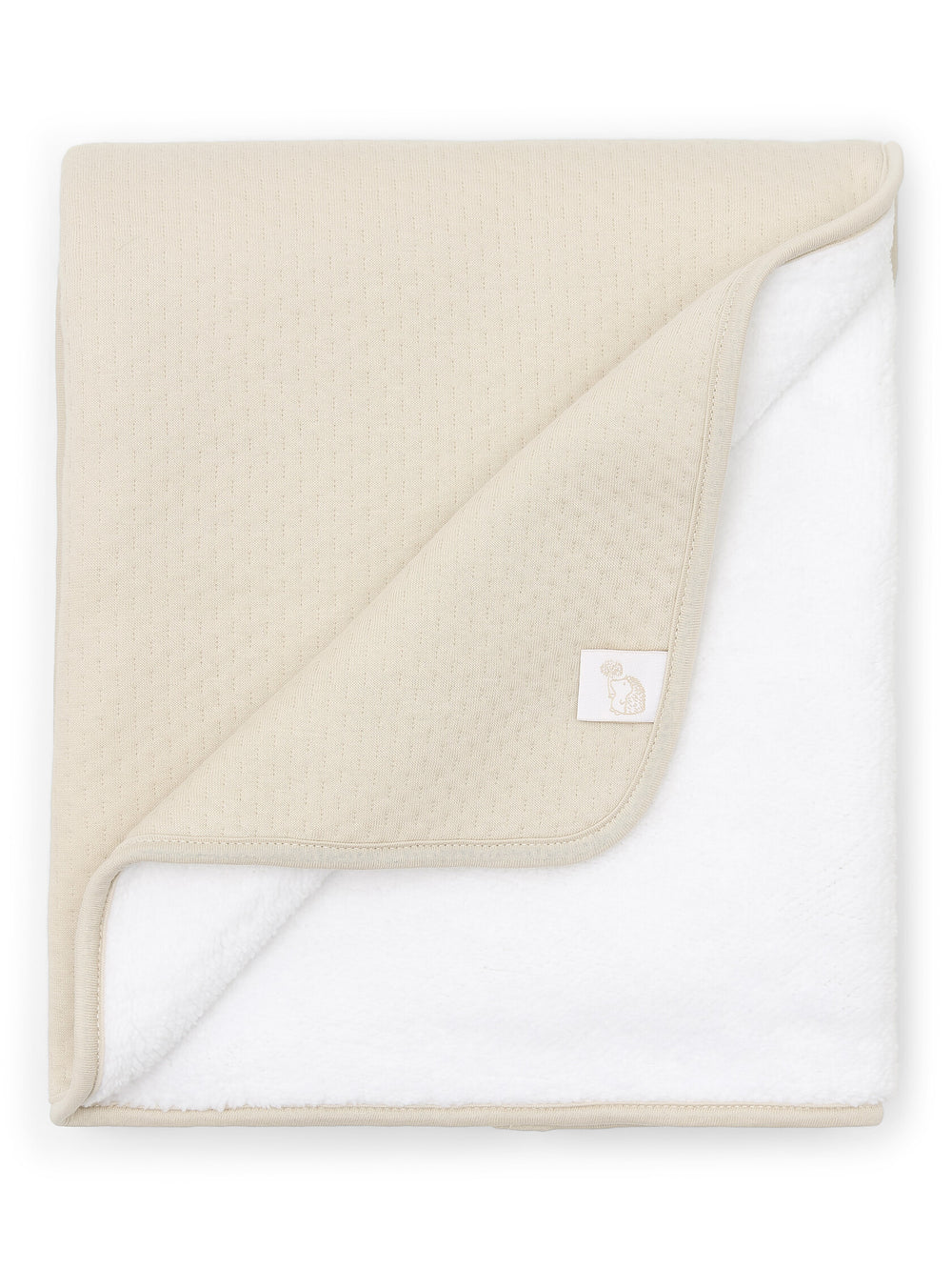 Beige wiegdeken in jersey katoen met charmonix voering Poetre Kids