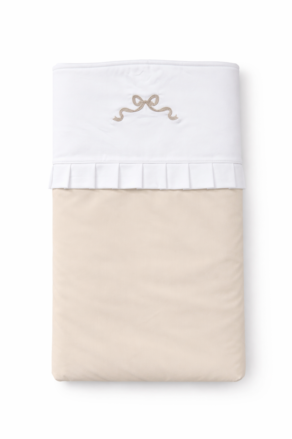 Beige wiegdeken met strik in beige 