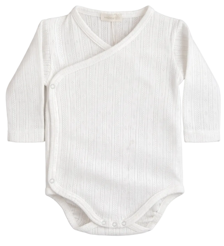 Wedoble overslag romper newborn wit