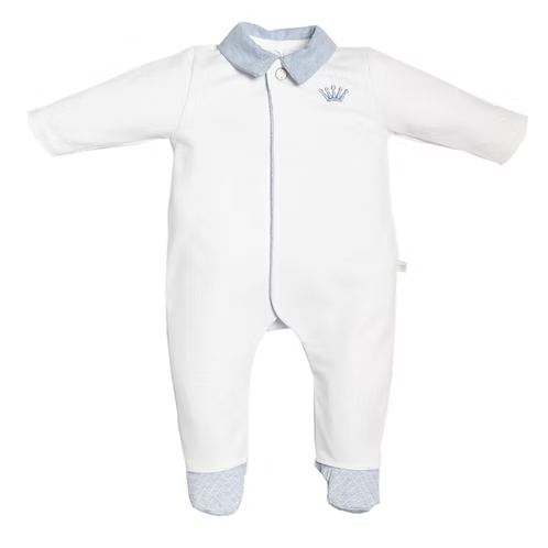 Baby pakje wit jersey met voetjes luxe newborn