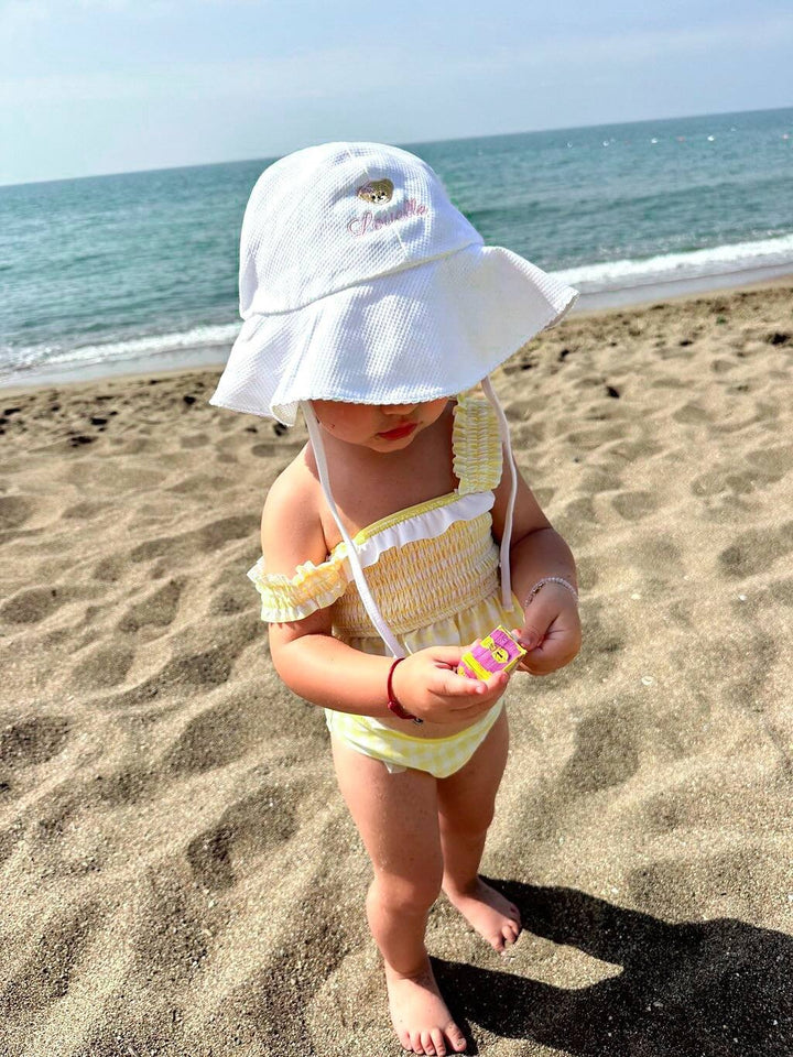 Gepersonaliseerd zonnehoedje met original teddy 