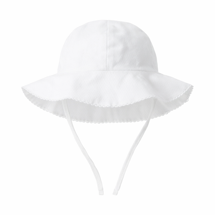 wit zonnehoedje voor meisjes met lintjes