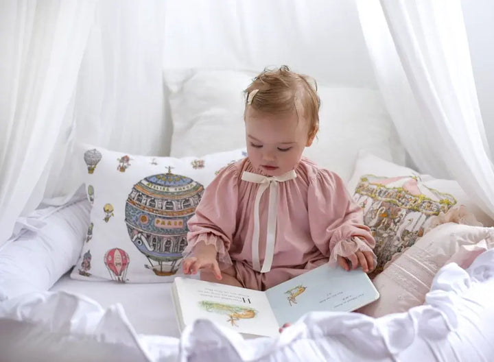 Satin Cushion Cover Hot Air Balloons - Atelier Choux