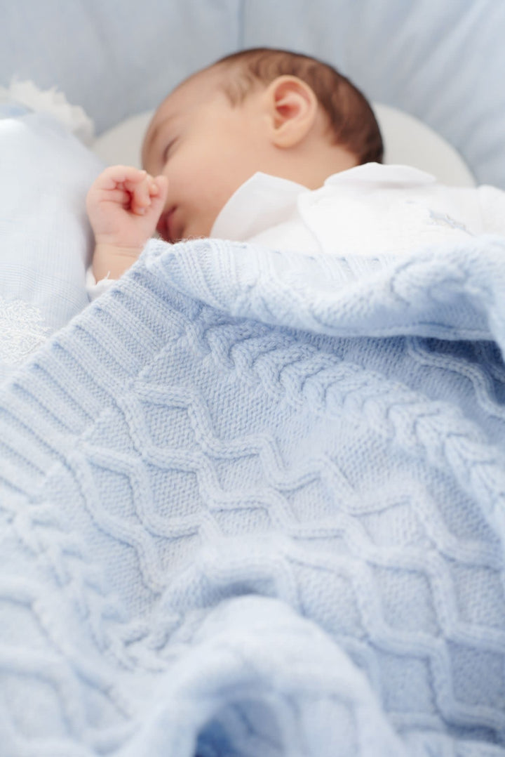 Deken Cashmere gebreid (lichtblauw) - Theophile et Patachou