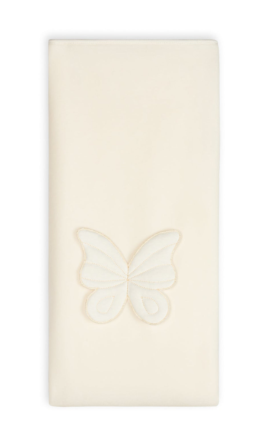 Baby Gi velours babydeken in offwhite met elegant 3D vlinderdetail en zachte Chamonix voering 77 x 92 cm
