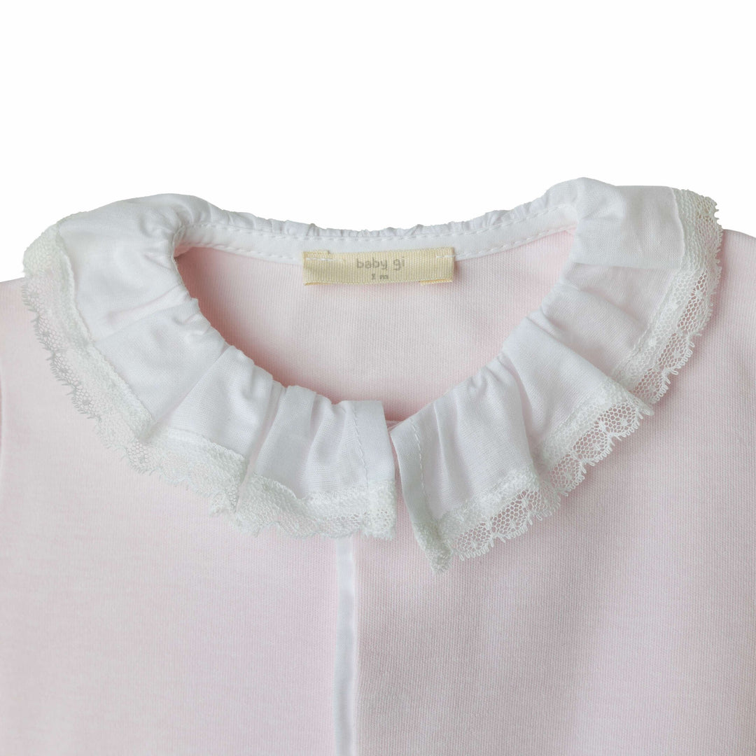 Babypakje lace kraag (lichtroze) - Baby Gi