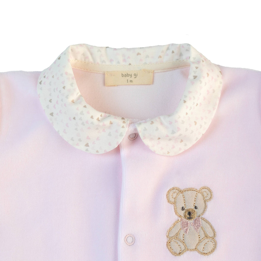 Babypakje teddy velours (lichtroze) - Baby Gi
