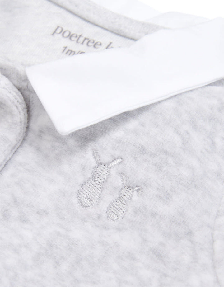 Babypakje velours (grijs) - Poetree Kids