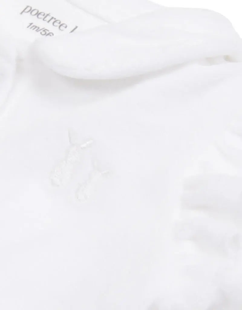 Babypakje velours ruffles (wit) - Poetree Kids