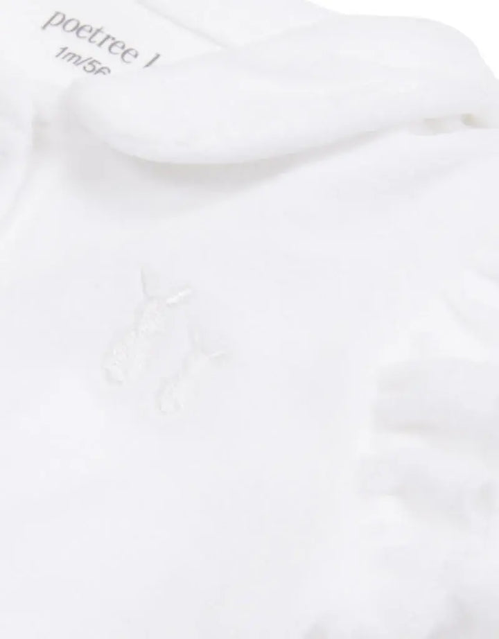 Babypakje velours ruffles (wit) - Poetree Kids
