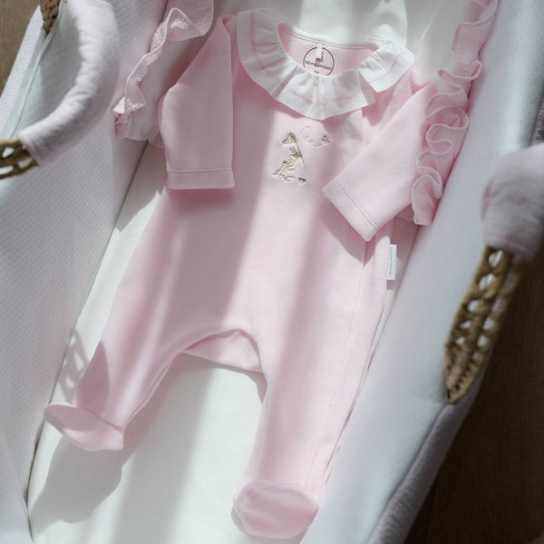 Babypakje velours Pink garden party - Theophile et Patachou