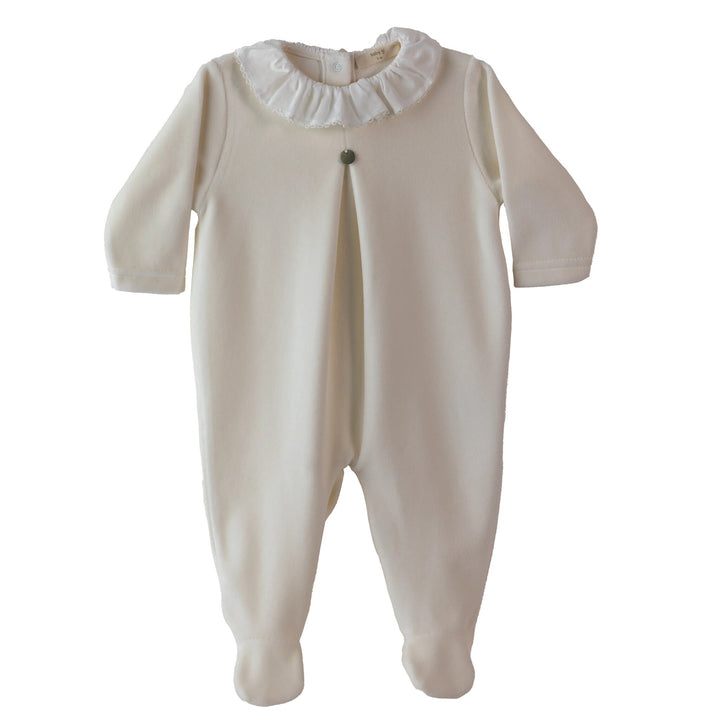 Babypakje velours popeline kraag (beige) - Baby Gi