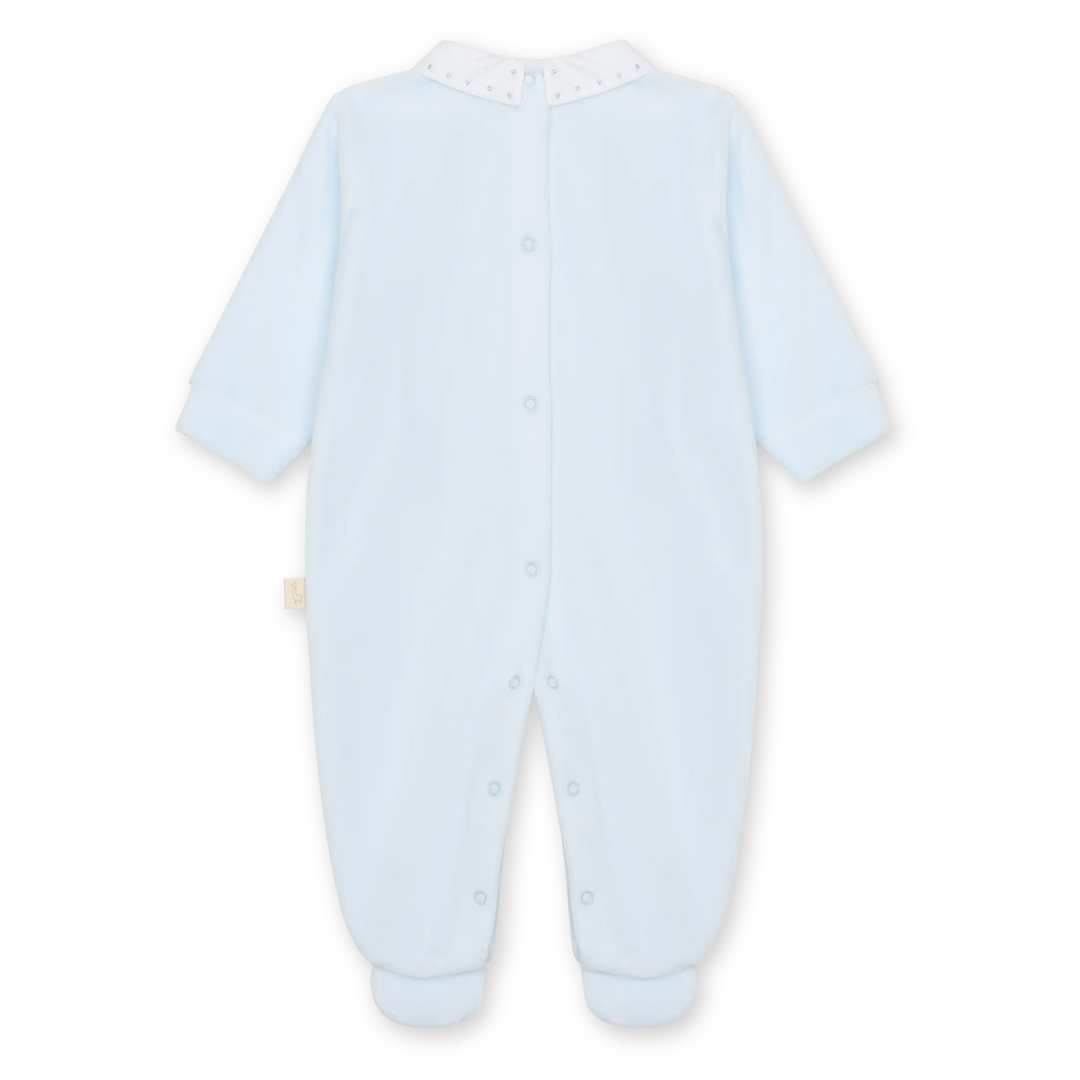 Babypakje velours puntkraag pique (lichtblauw) - Baby Gi
