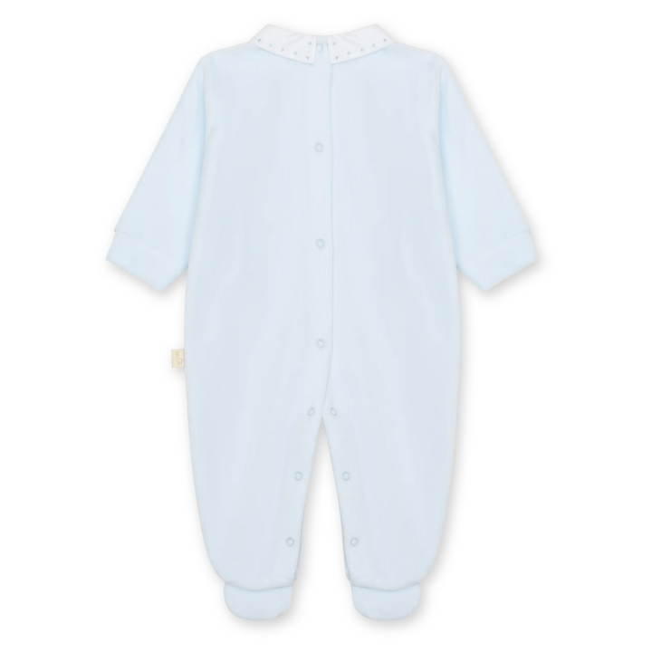 Babypakje velours puntkraag pique (lichtblauw) - Baby Gi
