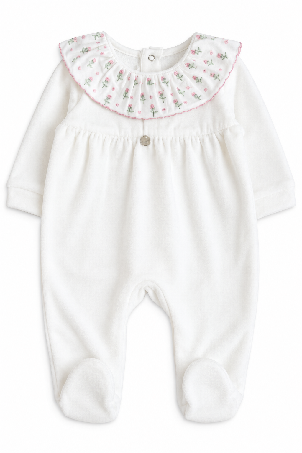Pureté du Bébé babypakje met geborduurde volantkraag