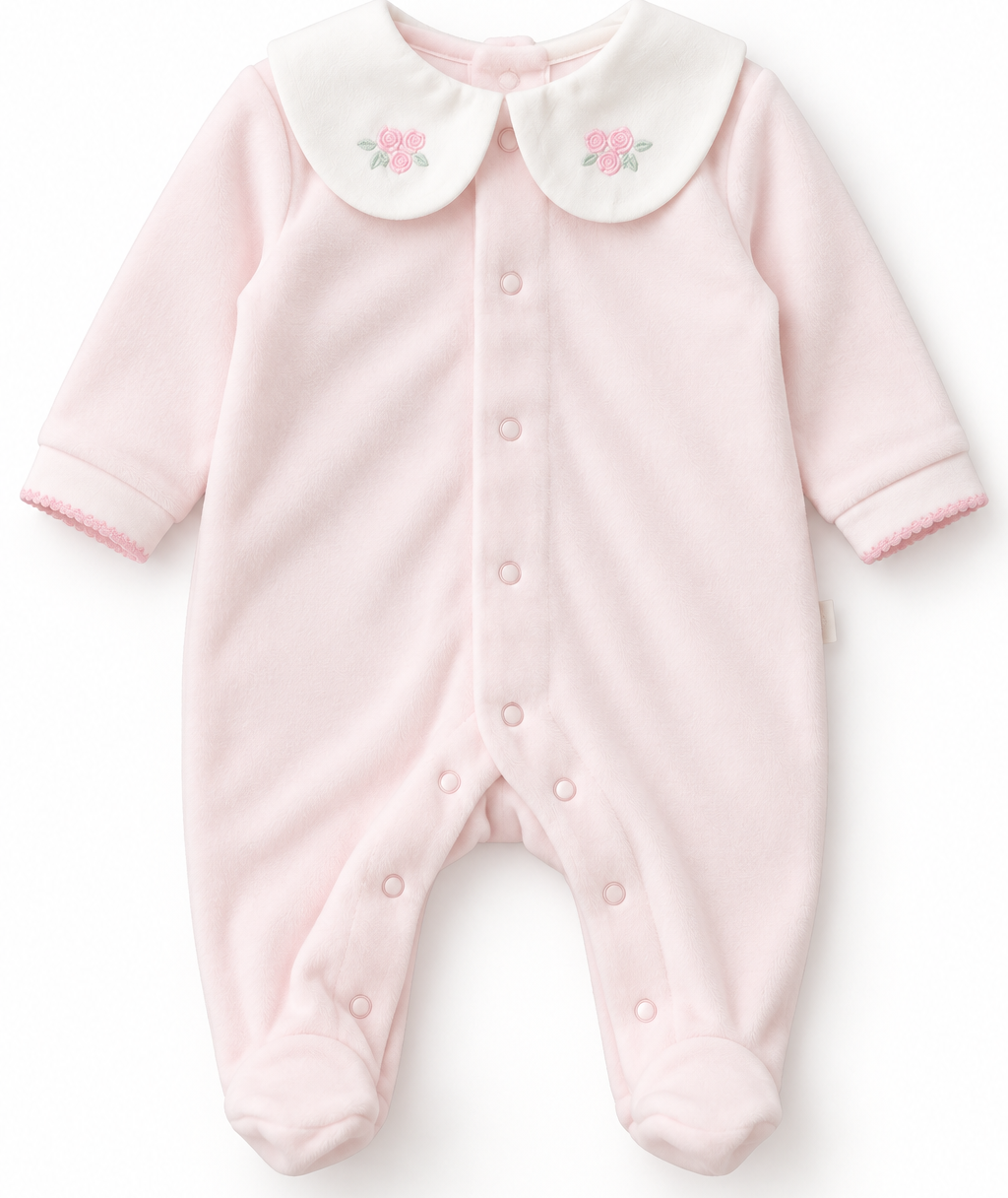Pureté du Bébé babypakje met bloemkraag | Personaliseerbaar