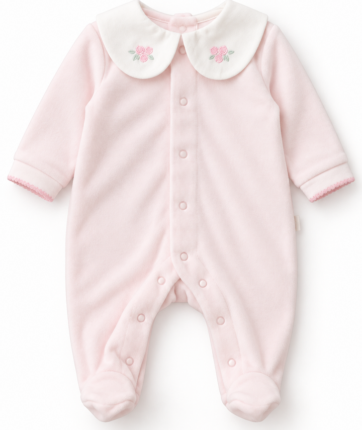 Pureté du Bébé babypakje met bloemkraag | Personaliseerbaar