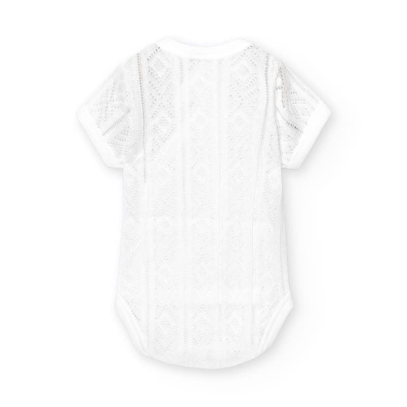 Body/romper Perle gehaakt overslag (wit)