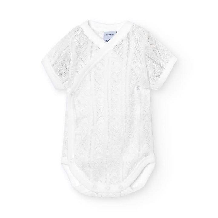 Body/romper Perle gehaakt overslag (wit)