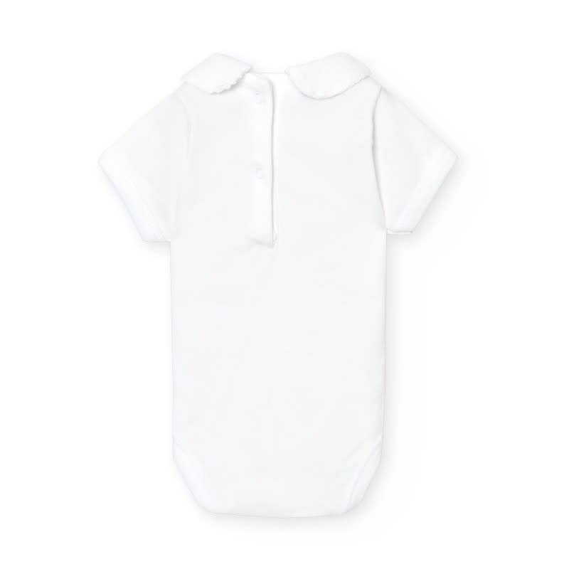 Body/romper ronde kraag korte mouw (wit) - Babidu