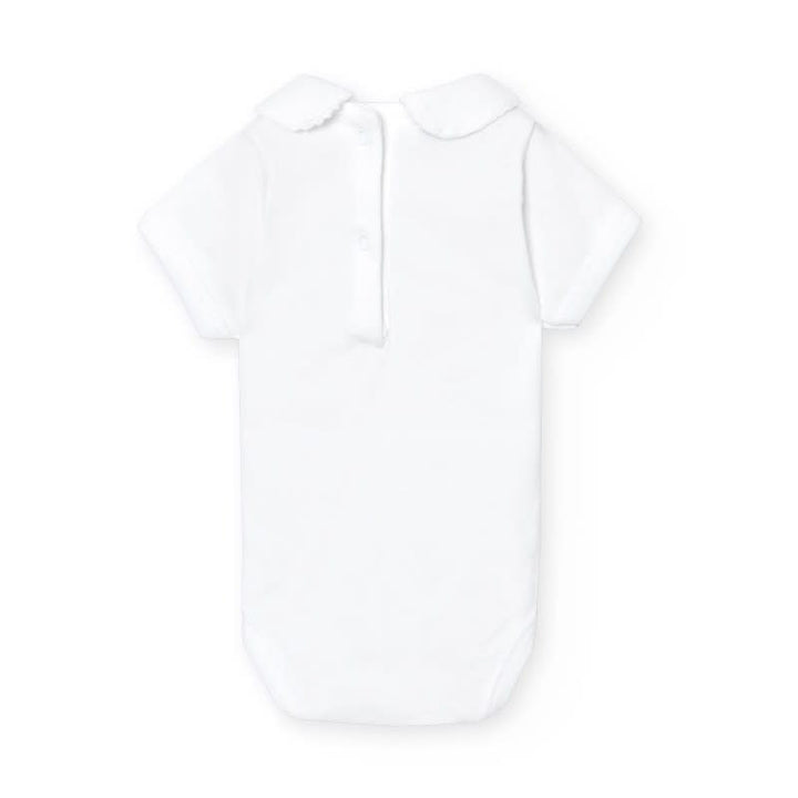Body/romper ronde kraag korte mouw (wit) - Babidu
