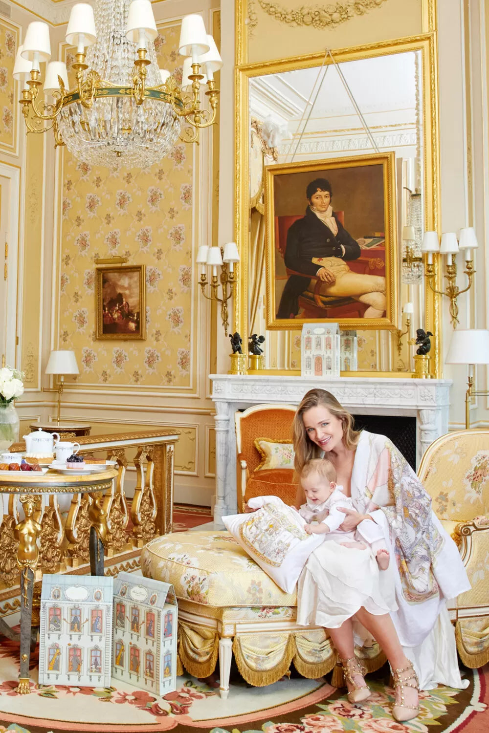 Satin Cushion Cover Carrousel (pink) - Atelier Choux