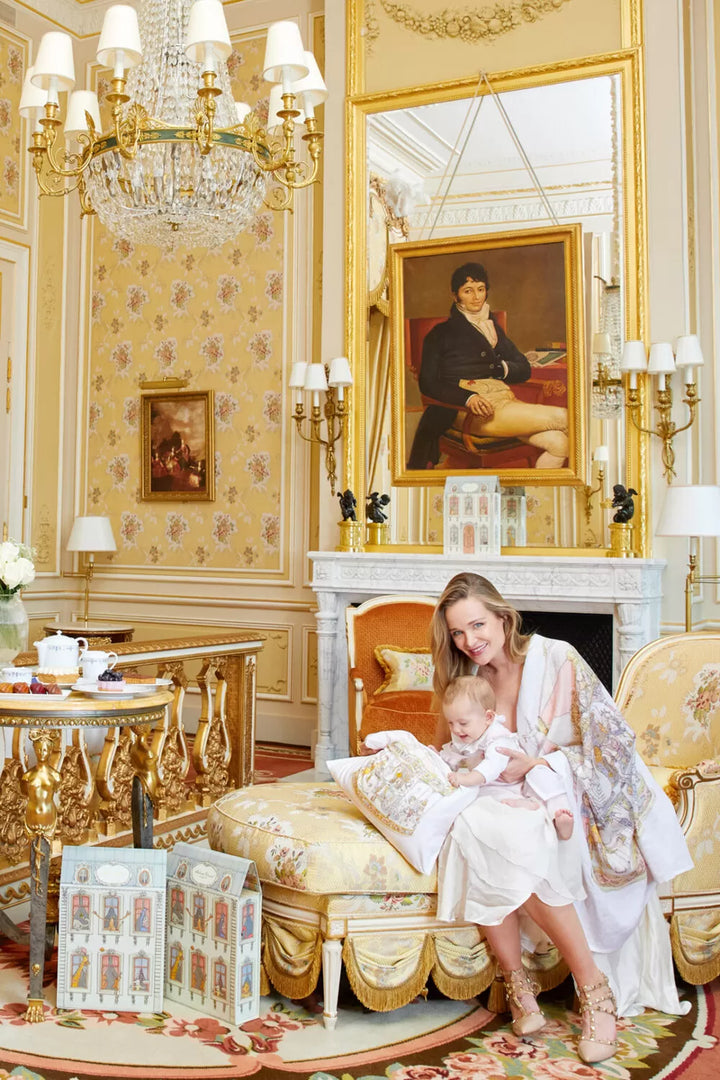 Satin Cushion Cover Carrousel (pink) - Atelier Choux