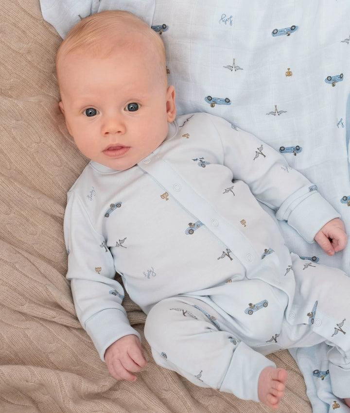 LIVLY Pima Katoenen Pyjama met Voetjes – Cars Print
