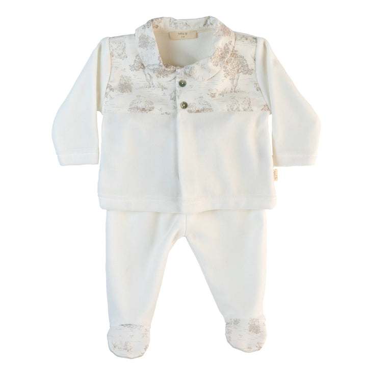 Set 2-delig toile de jouy (Ivoor/Beige) - Baby Gi