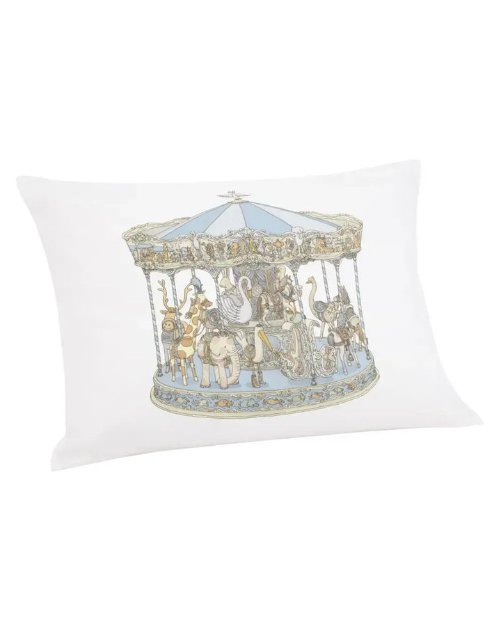 Satin Cushion Cover Carrousel (blue) - Atelier Choux