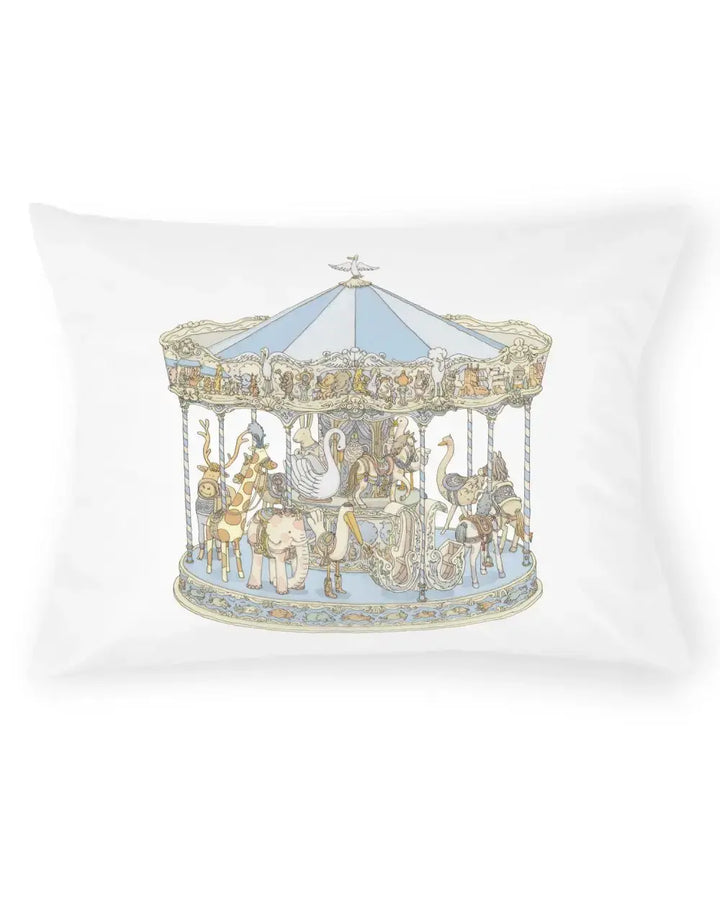 Satin Cushion Cover Carrousel (blue) - Atelier Choux