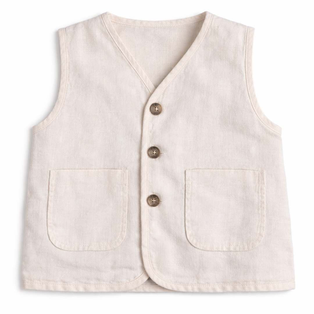 Gilet linnen off white unisex – Wedoble