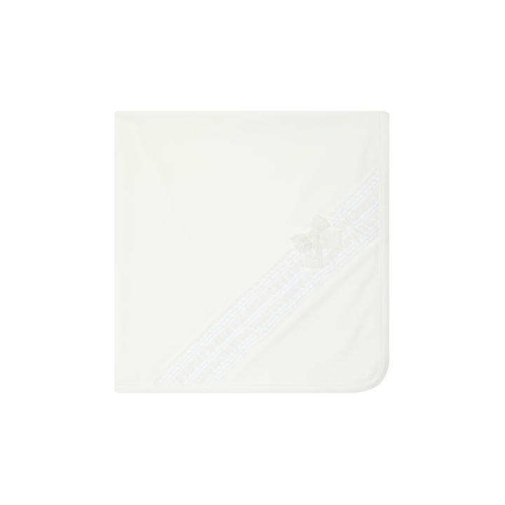 Deken velours kanten strik (Off white)  - Deolinda