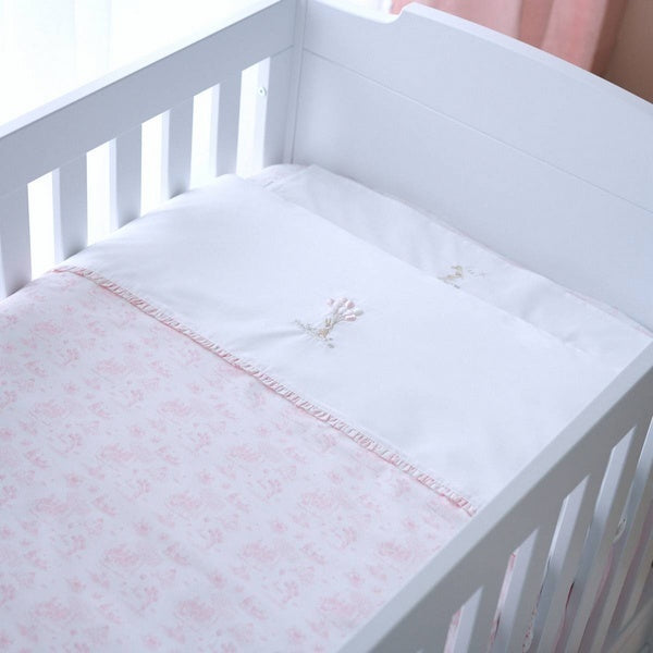 Donsovertrek + sloop Pink Garden Party (print) - Theophile et Patachou