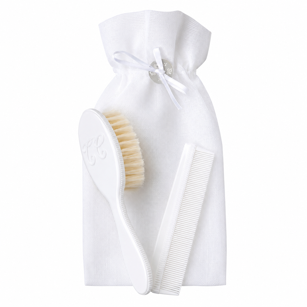 Tartine et Chocolat Monogram Baby Borstel & Kam Set – Wit