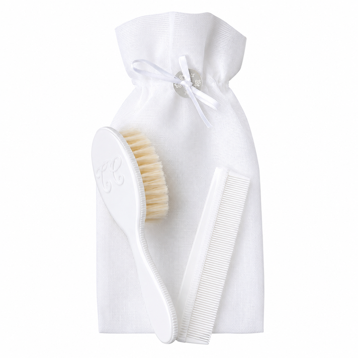 Tartine et Chocolat Monogram Baby Borstel & Kam Set – Wit