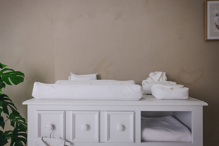 Aankleedkussenhoes Chevron White - Poetree Kids