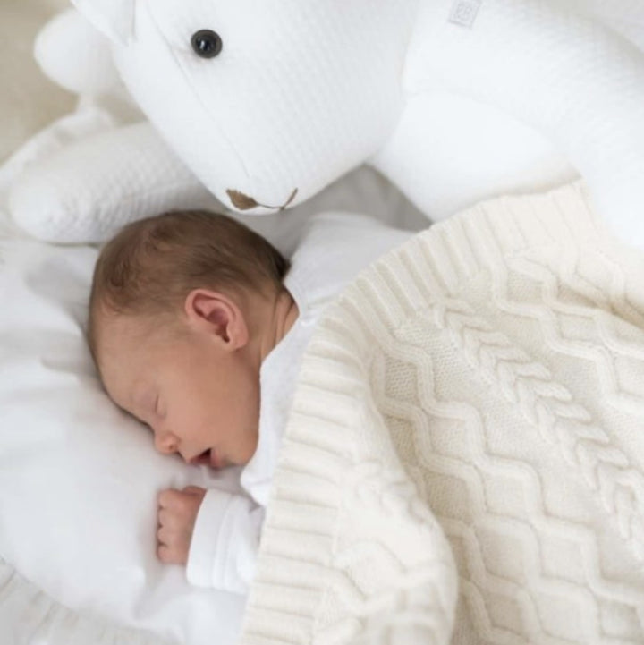 Deken Cashmere gebreid (beige) - Theophile et Patachou