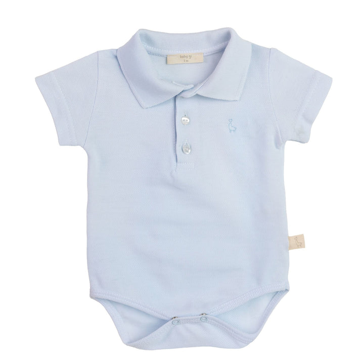 Romper polo lichtblauw - Baby Gi