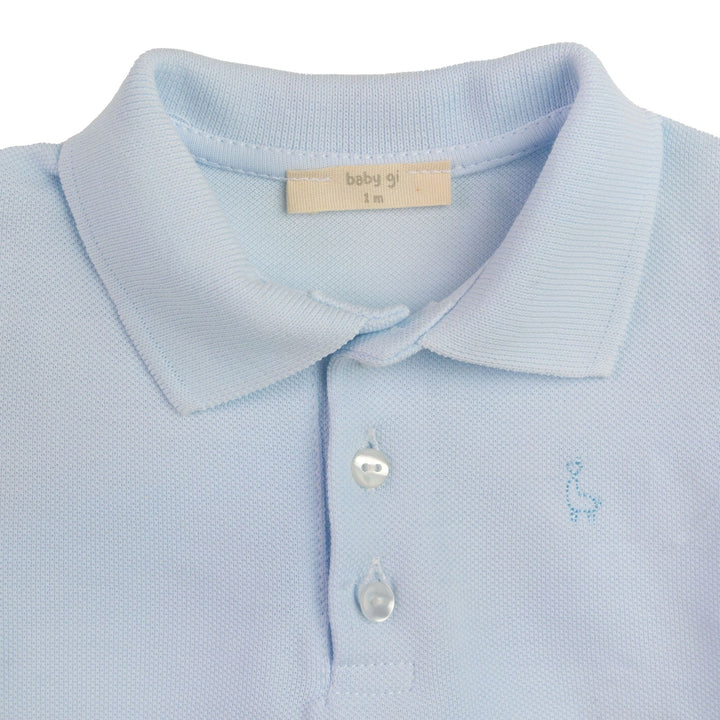 Romper polo lichtblauw - Baby Gi
