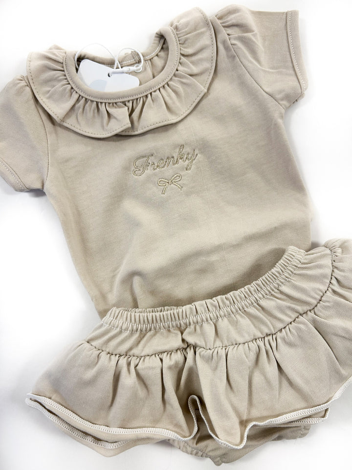 Romper/body ruche kraag + pof mouwen - Babidu