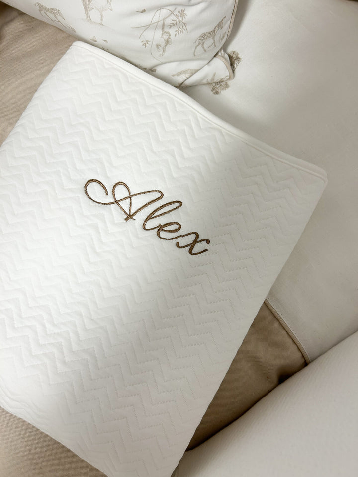 Wiegdeken gevoerd Chevron White - Poetree Kids