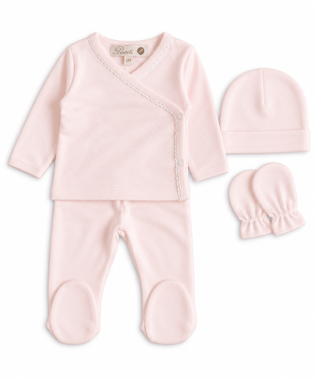 Pureté du Bébé 4-delige set met kant | Personaliseerbaar met naam