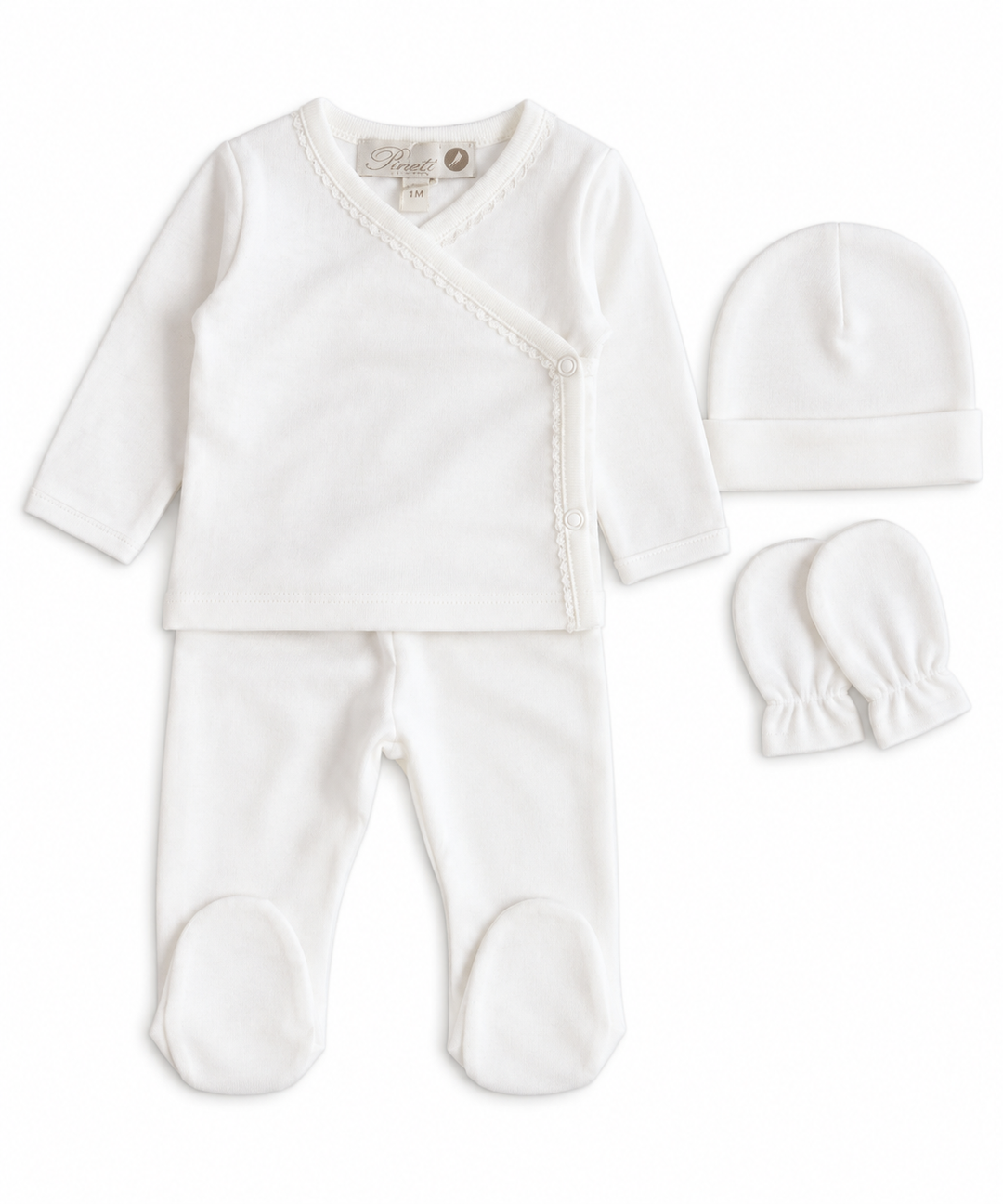 Pureté du Bébé 4-delige set met kant | Personaliseerbaar met naam
