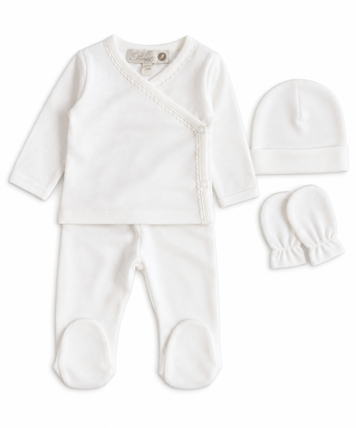 Pureté du Bébé 4-delige set met kant | Personaliseerbaar met naam