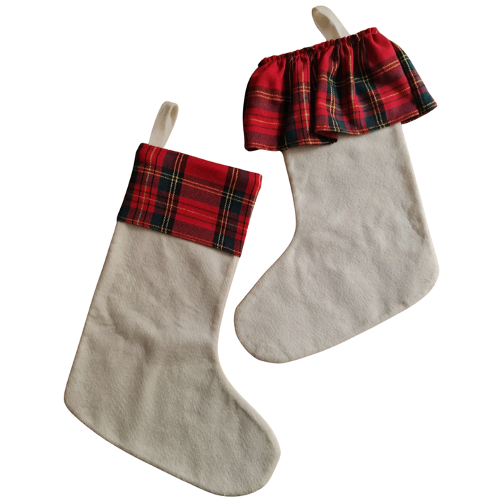 Kerstsok Tartan met naam - Little Mack