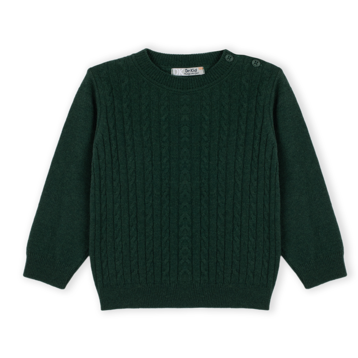 Trui kabel gebreid  (Donkergroen) - Dr. Kid