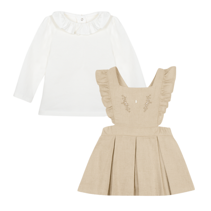 Set : 2- Delig jurk + top (Beige) - Patachou