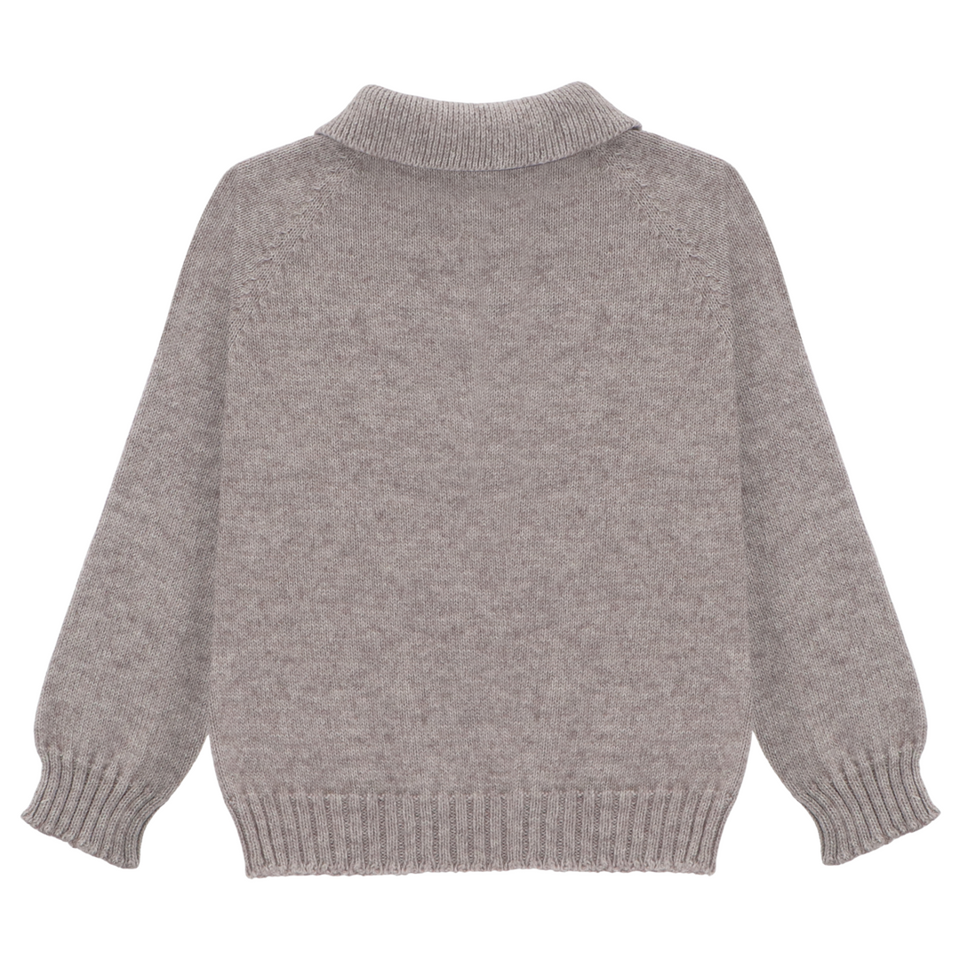 Polo gebreid (taupe) - Martin Aranda